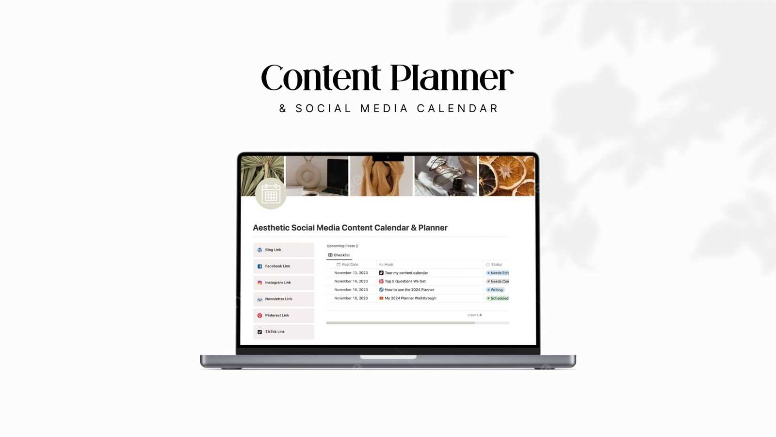 template social media content calendar