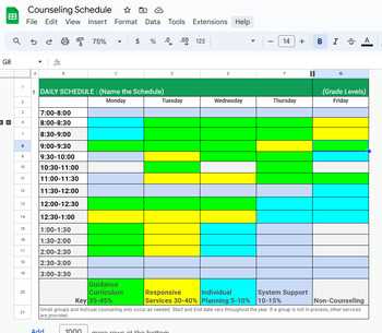 asca calendar template