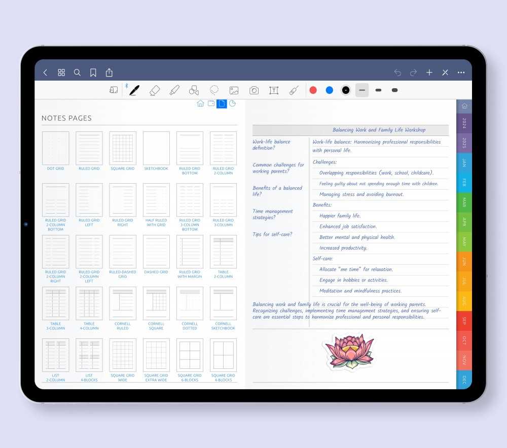 goodnotes 5 calendar template free