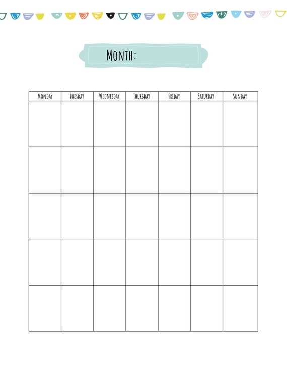 printable calender template