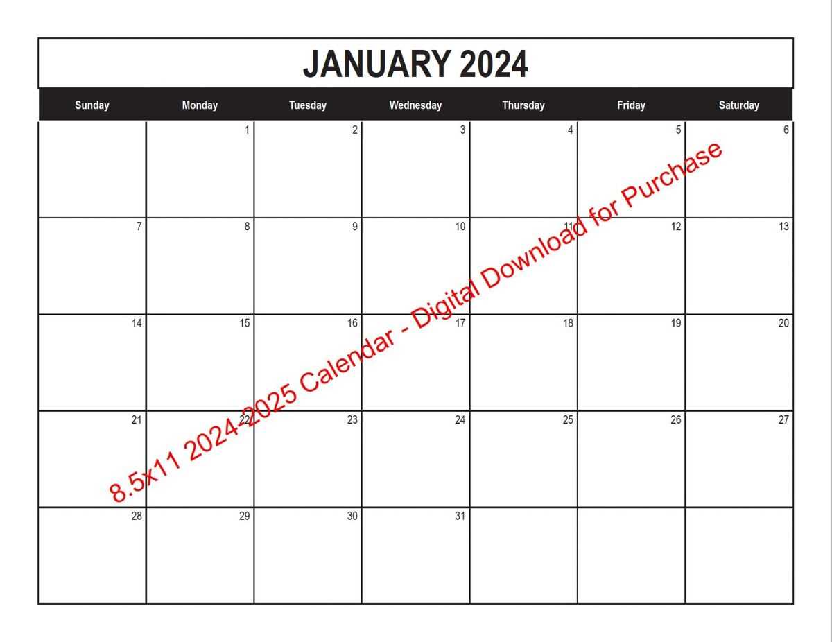 blank calendar template july 2025 printable