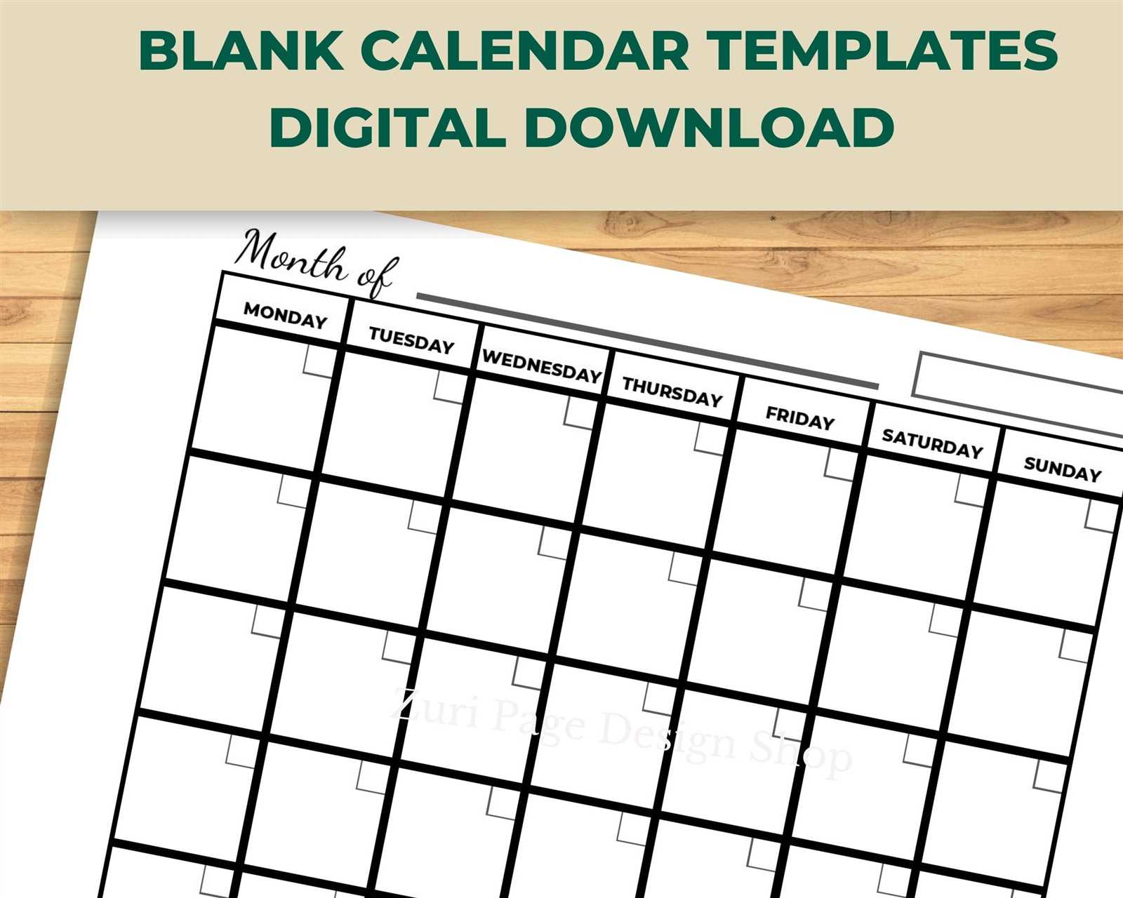 blank calendar template free download