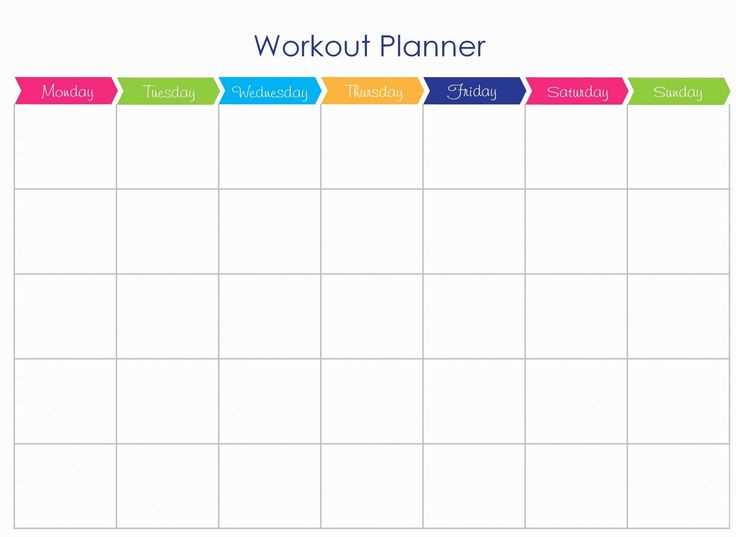 free printable workout calendar template