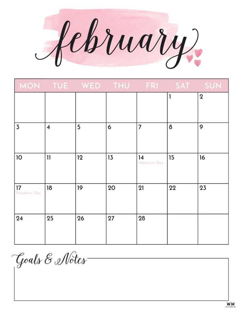 feb 2025 calendar template