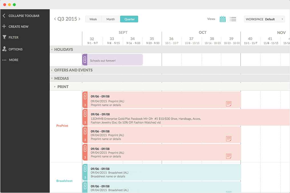 rolling calendar template