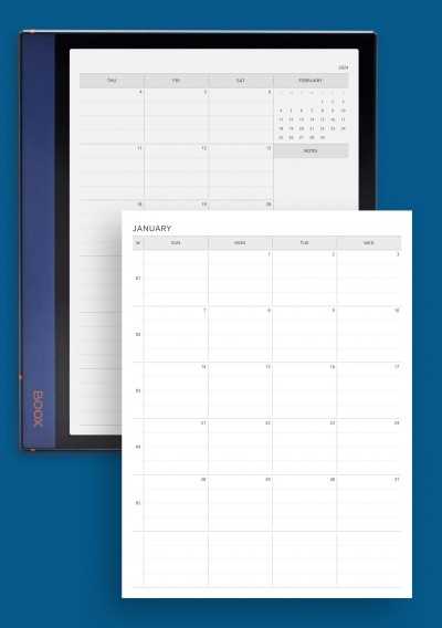 two page monthly calendar template