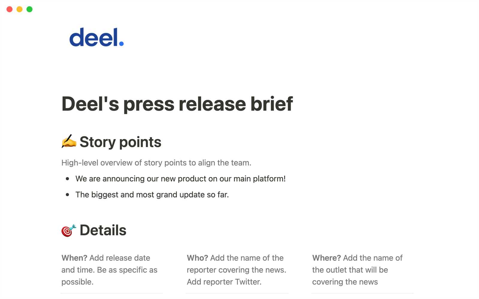 press release calendar template