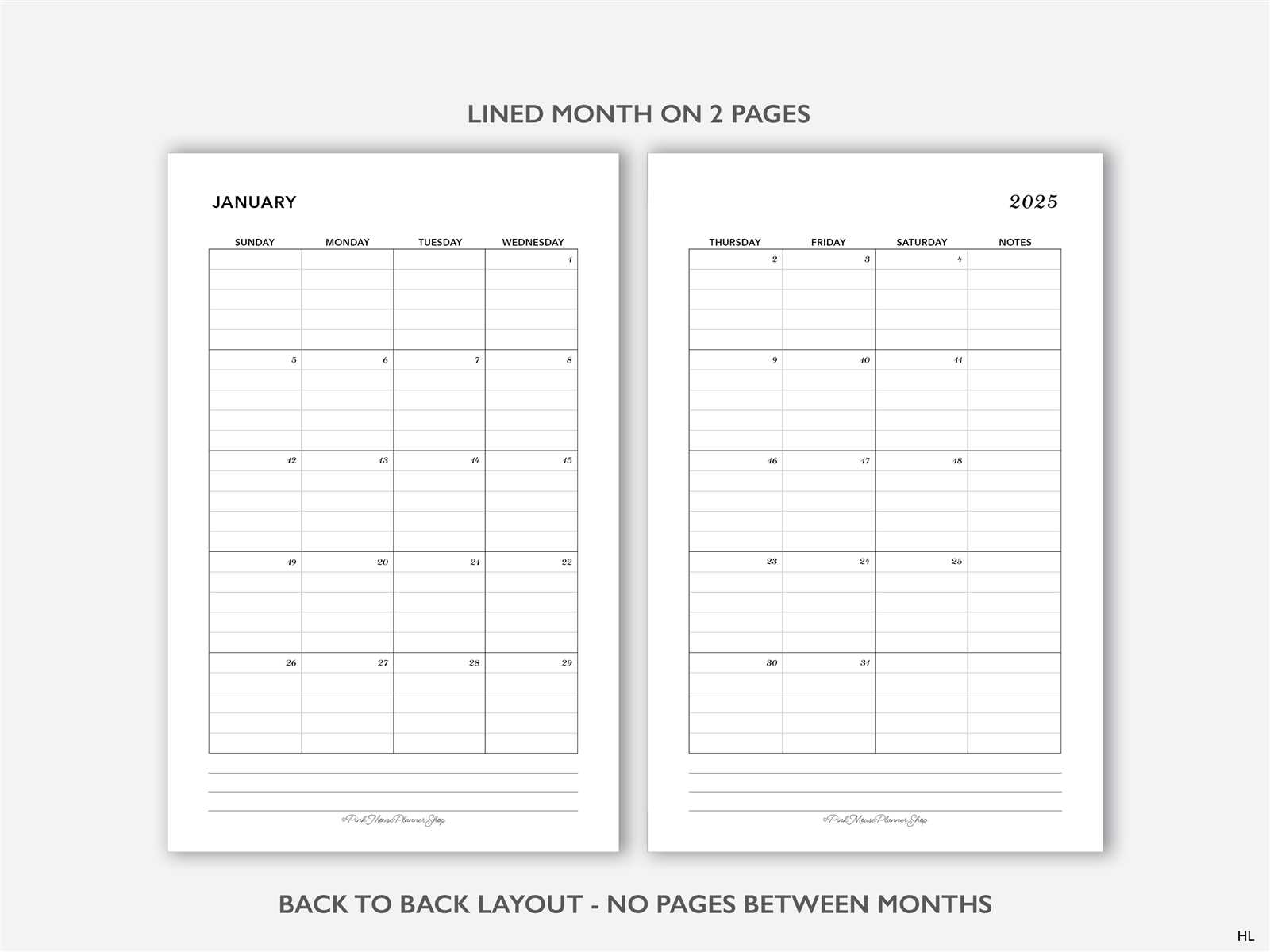 calendar template pages 2025