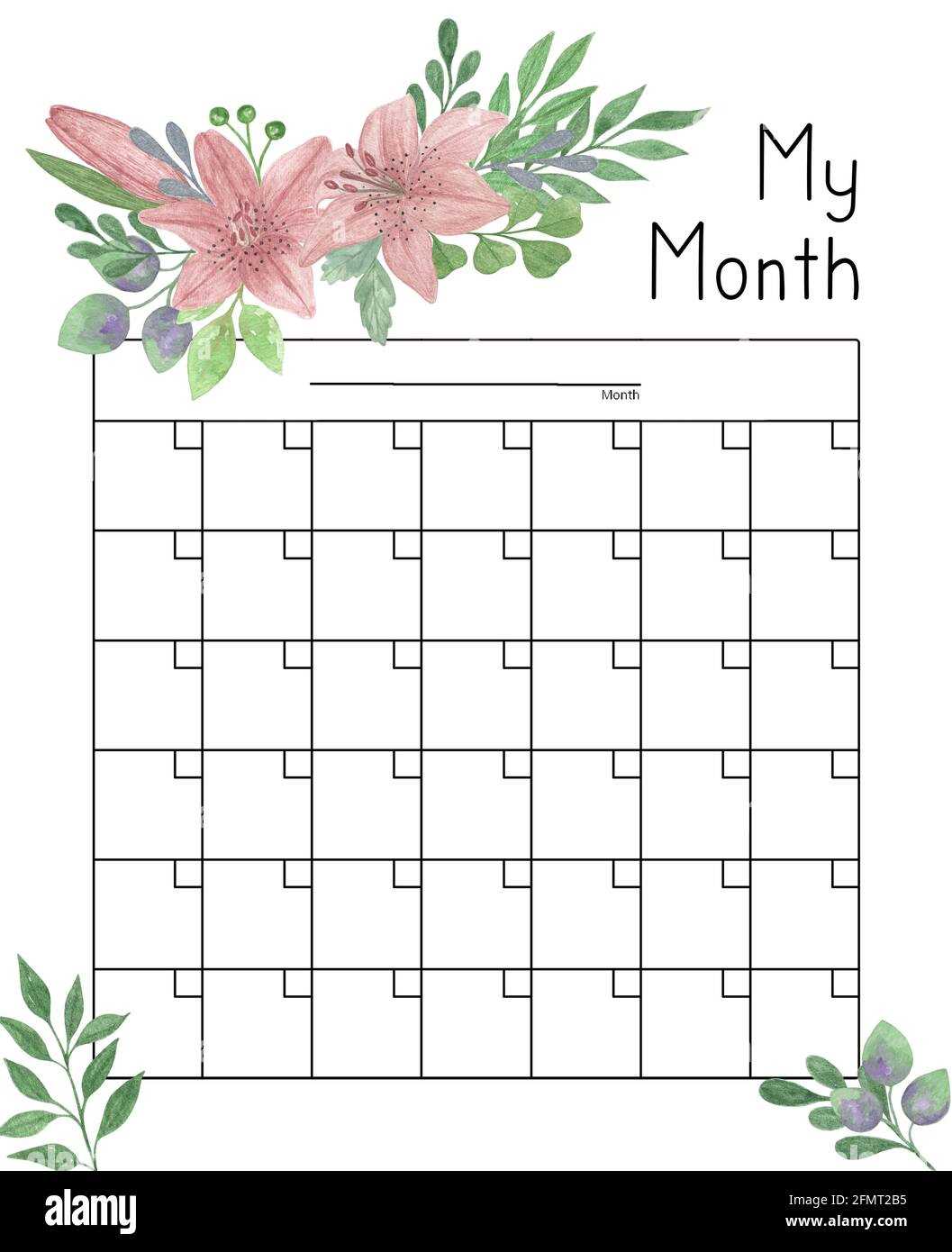 flower calendar template