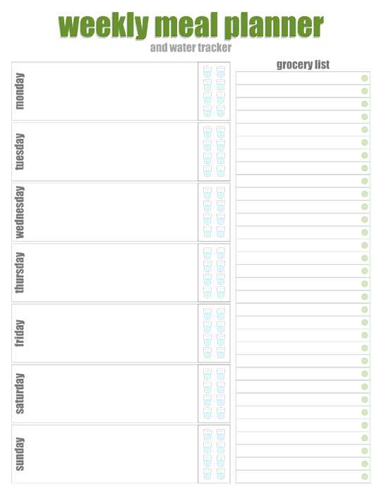 free meal calendar template