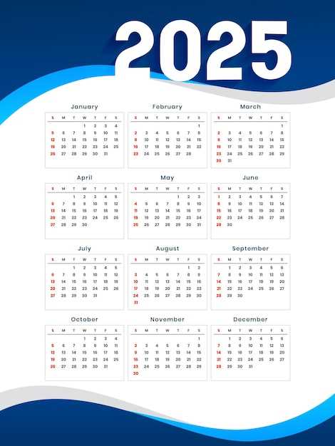 2025 year calendar template