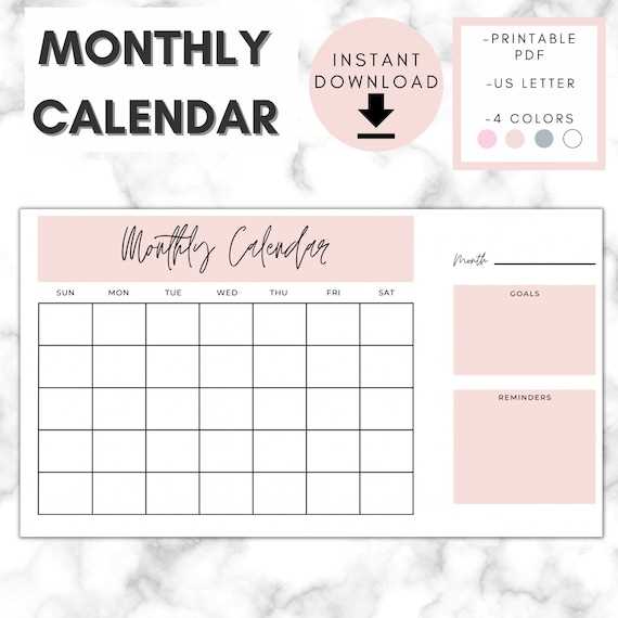 understated calendar template