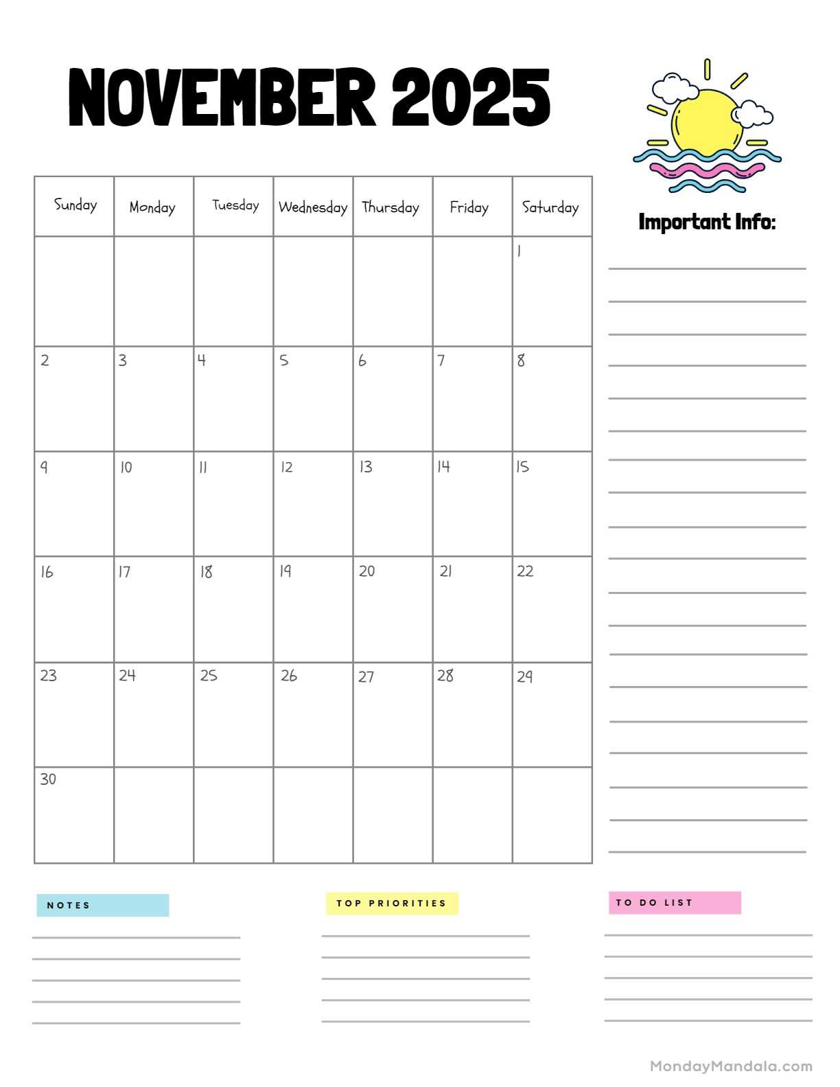 free printable november 2025 calendar template