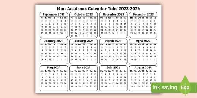 academic calendar planner template