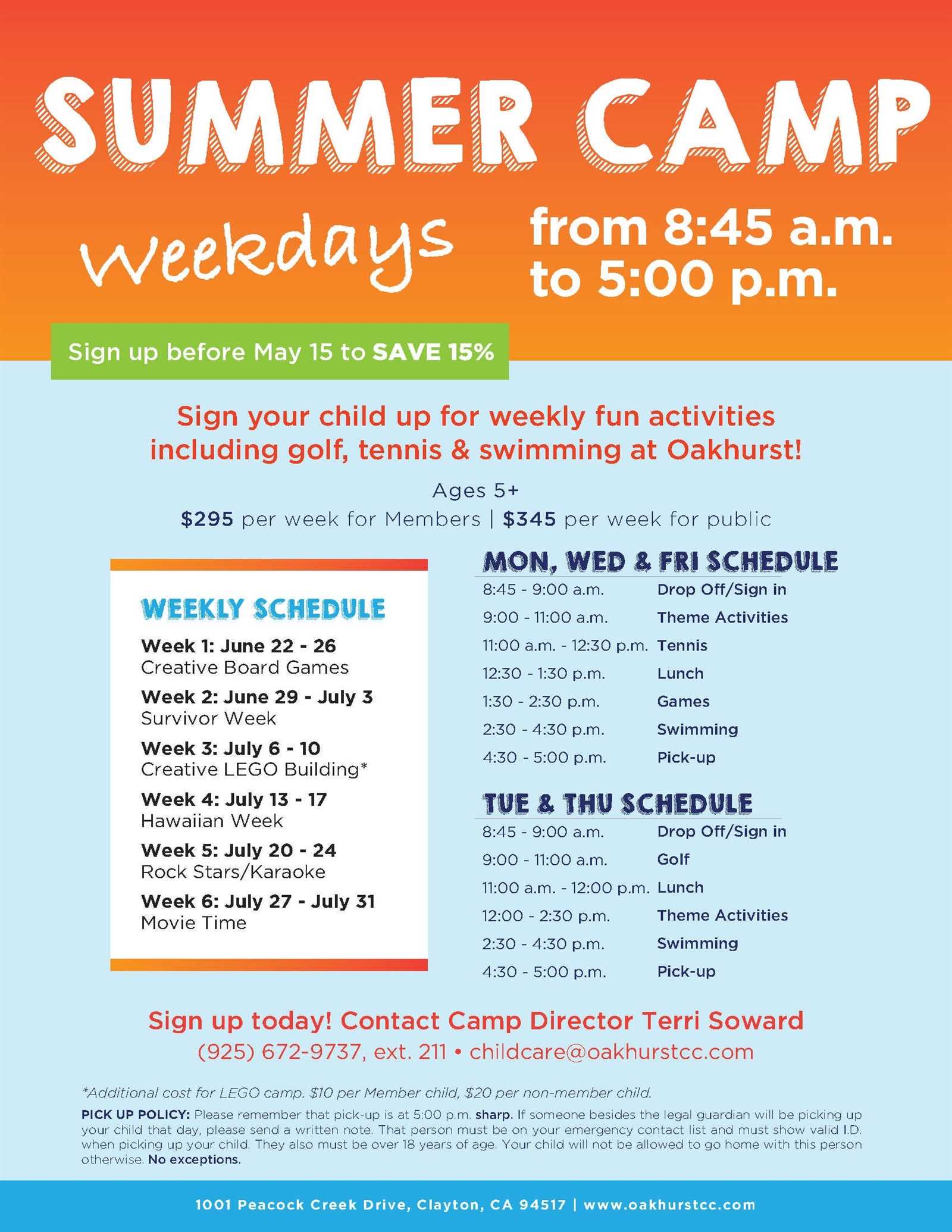 summer camp calendar template