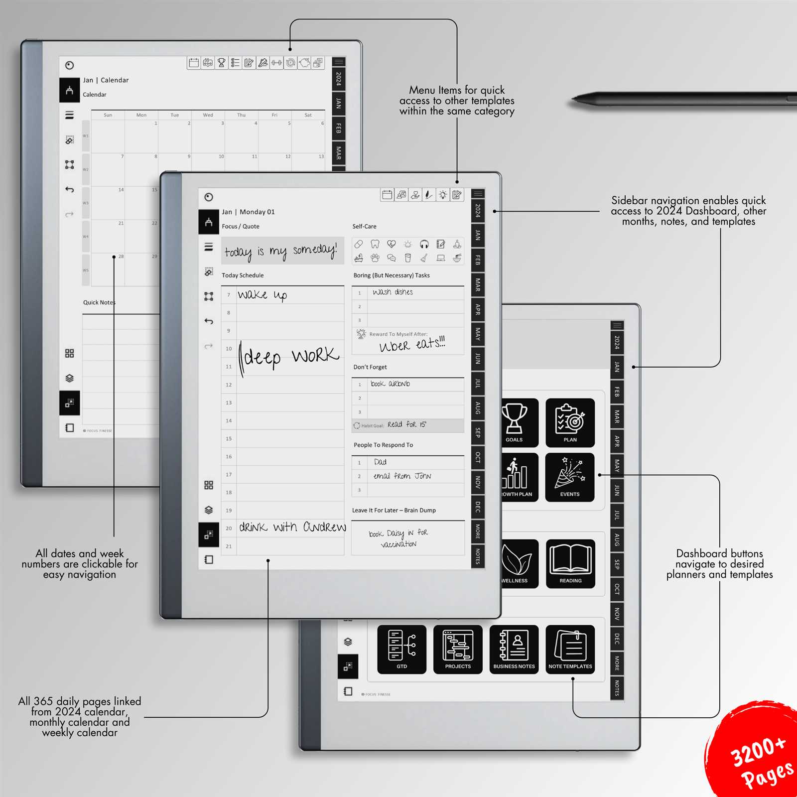 remarkable 2 calendar template