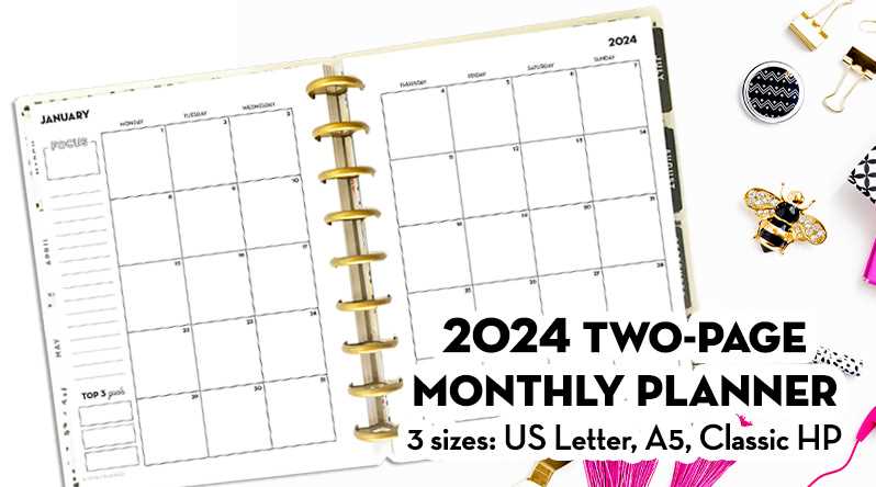 two page monthly calendar template