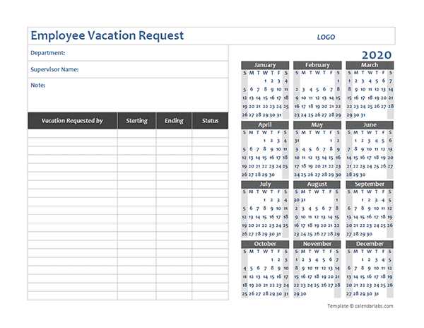 department calendar template