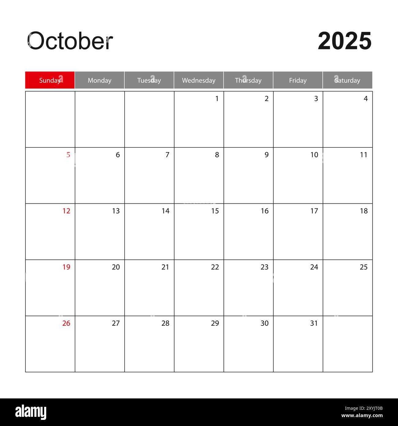 october 2025 calendar template