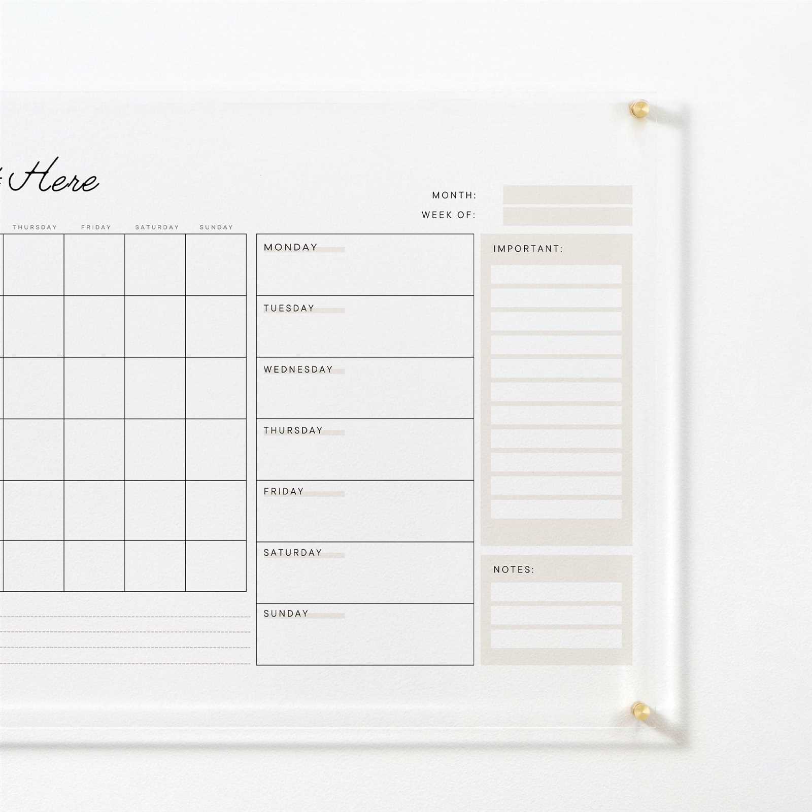 large monthly calendar template