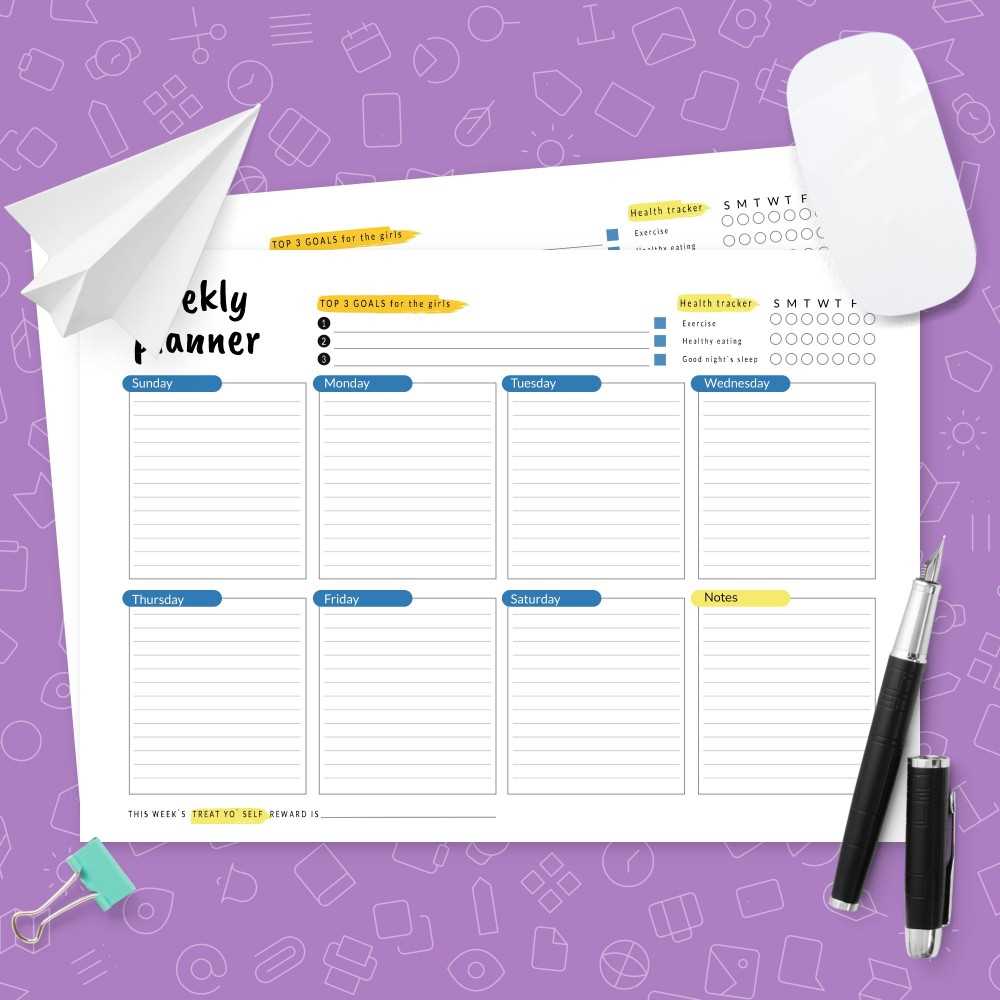 a week at a glance calendar template