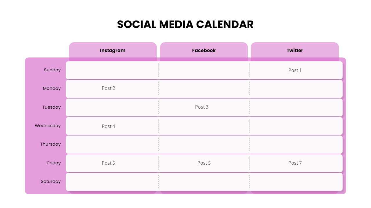 facebook content calendar template free