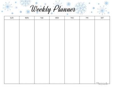 weekday calendar template