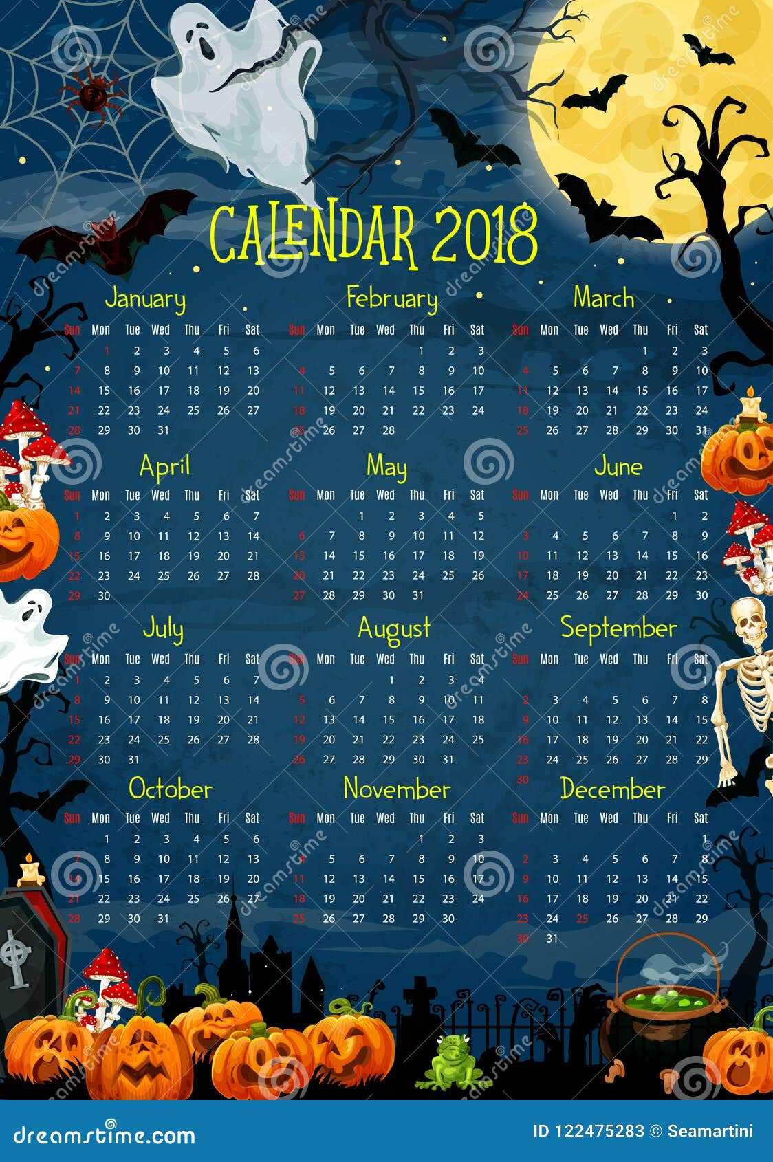 halloween calendar template