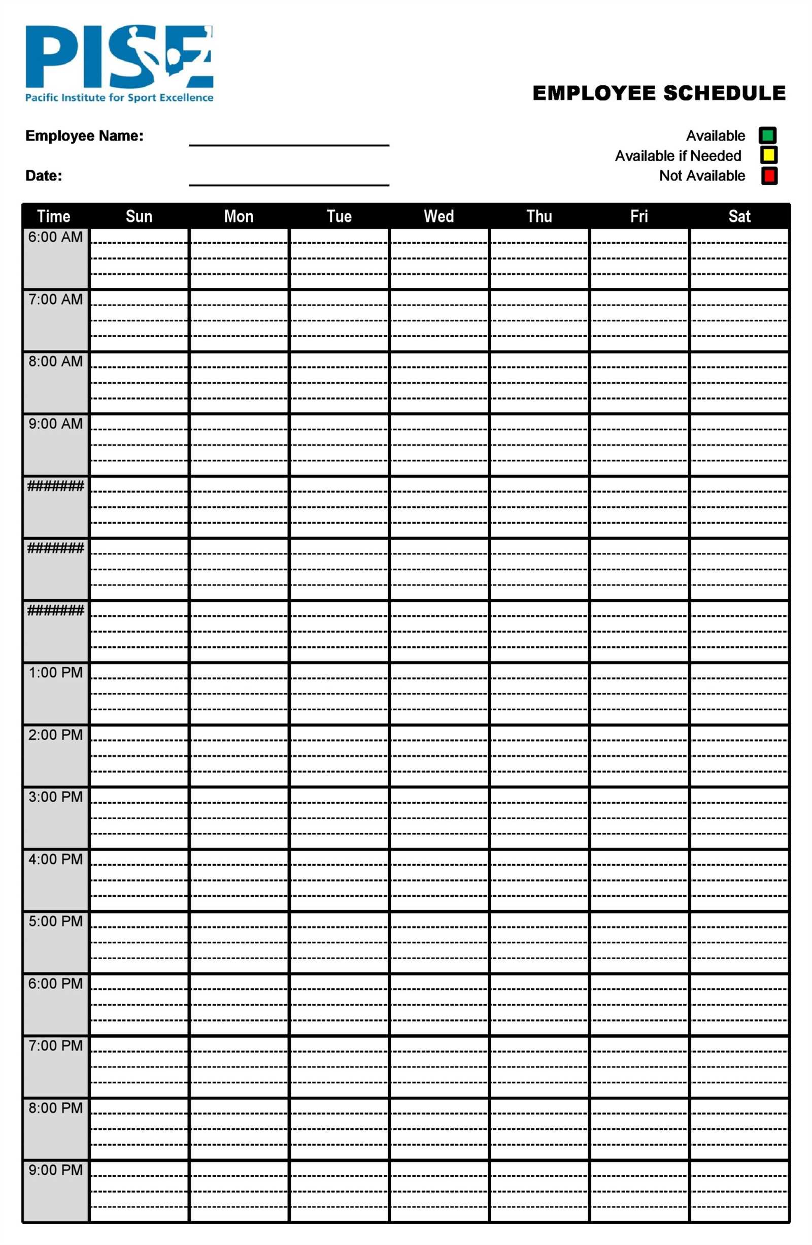 staff calendar template