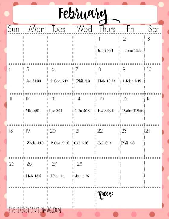 weekly prayer calendar template