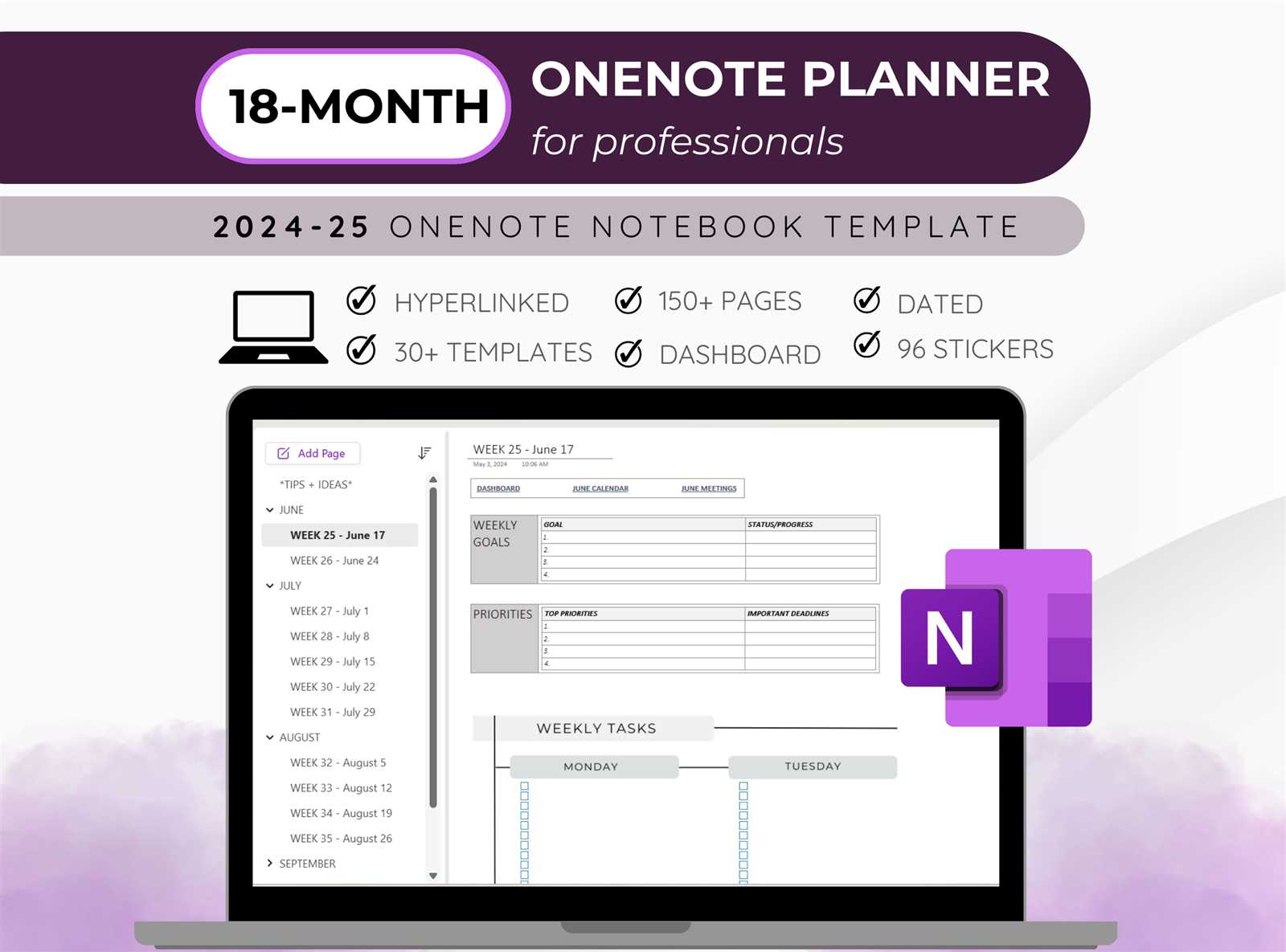 onenote calendar templates