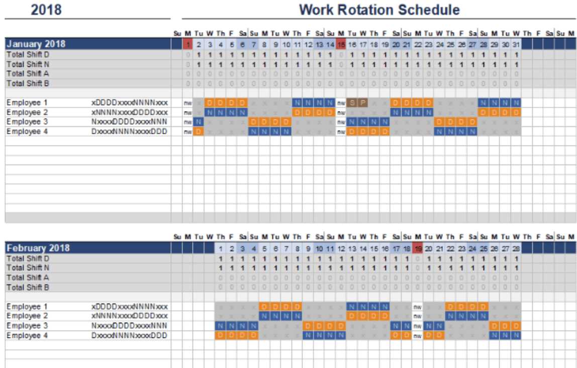 delivery calendar template