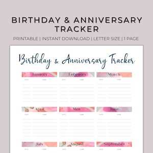 work anniversary calendar template