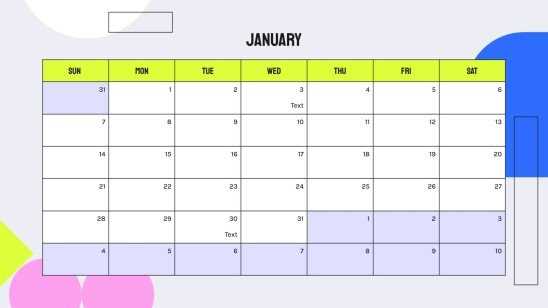 calendar template editable