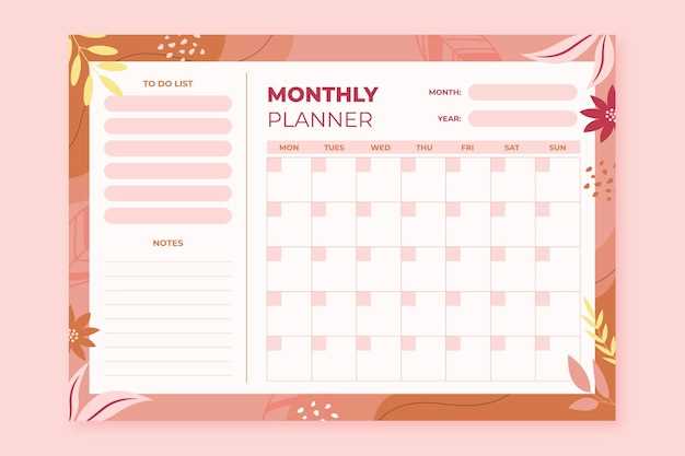 monthly agenda calendar template