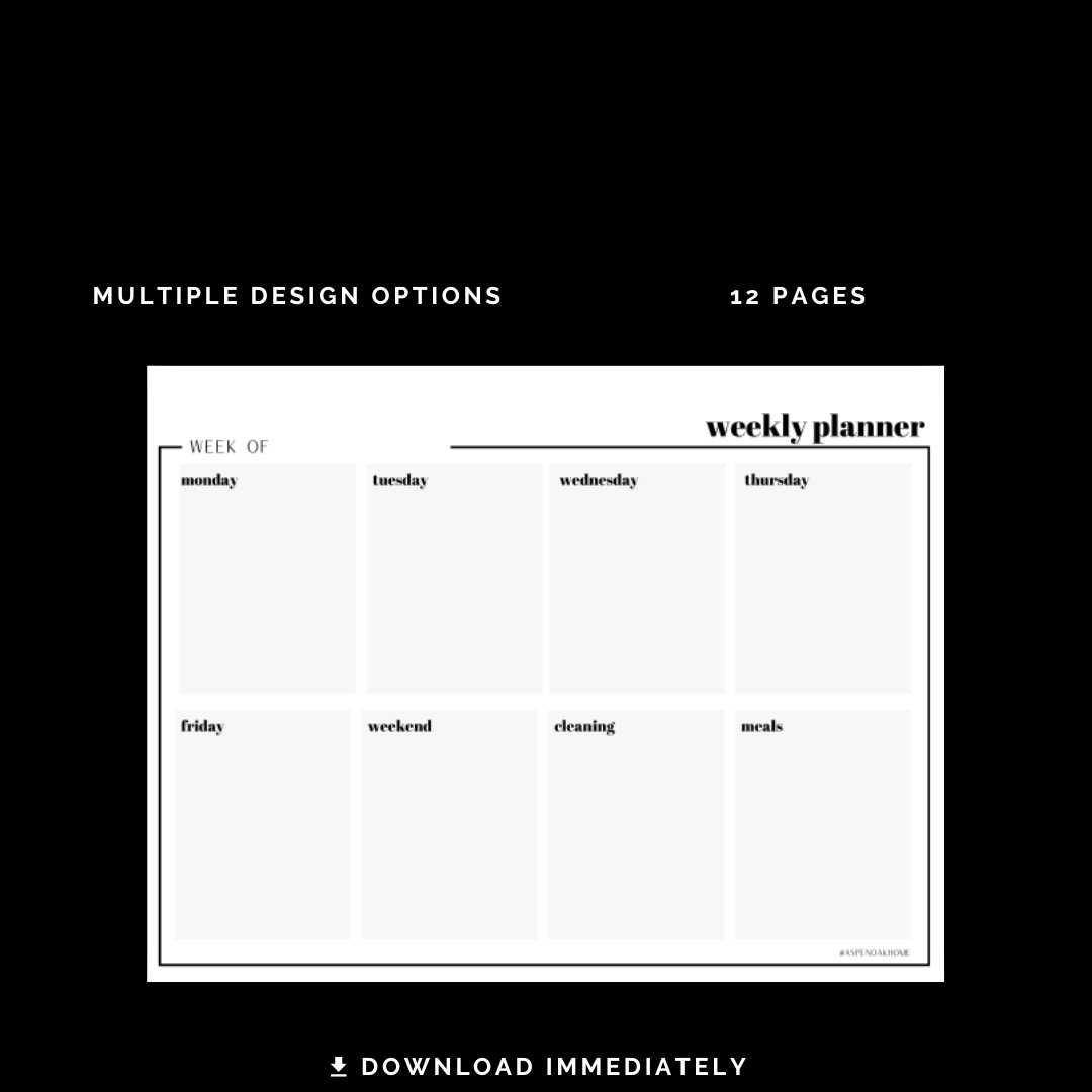 free 5 day week calendar template