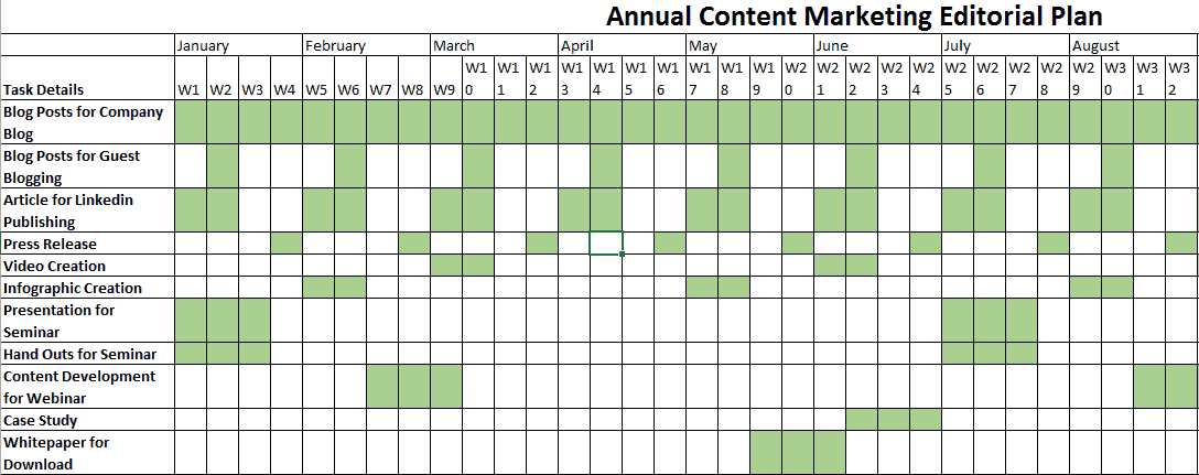 yearly marketing calendar template