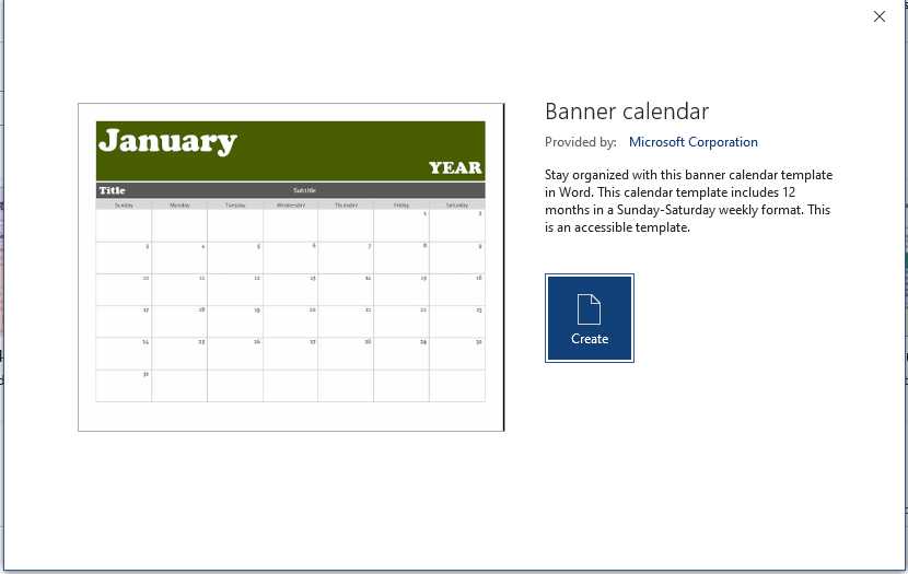 microsoft yearly calendar template