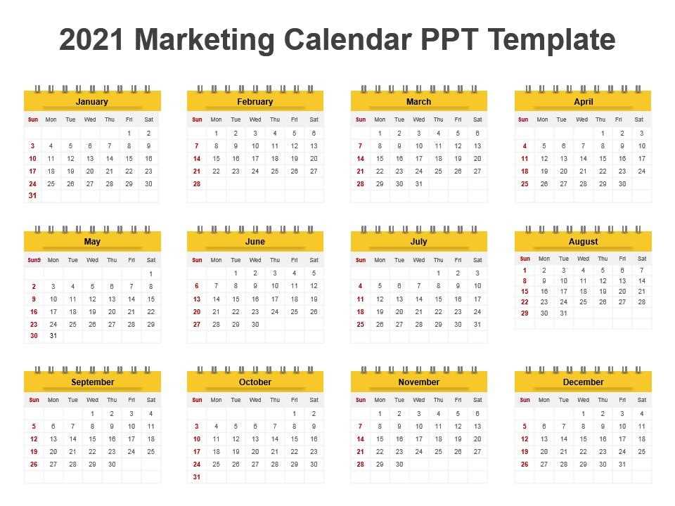 powerpoint marketing calendar template