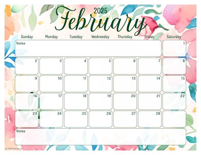 february 2025 calendar template