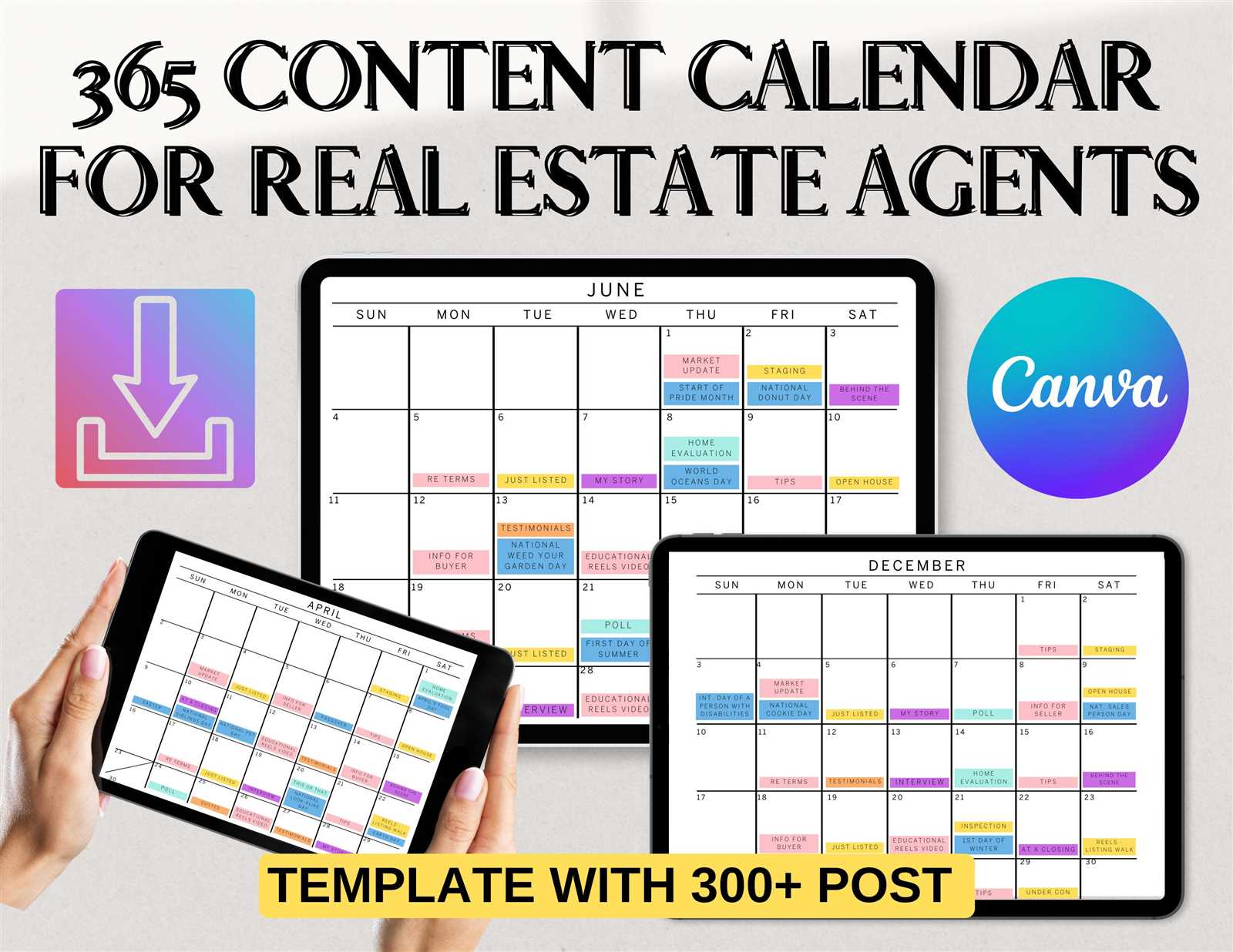 real estate marketing calendar template