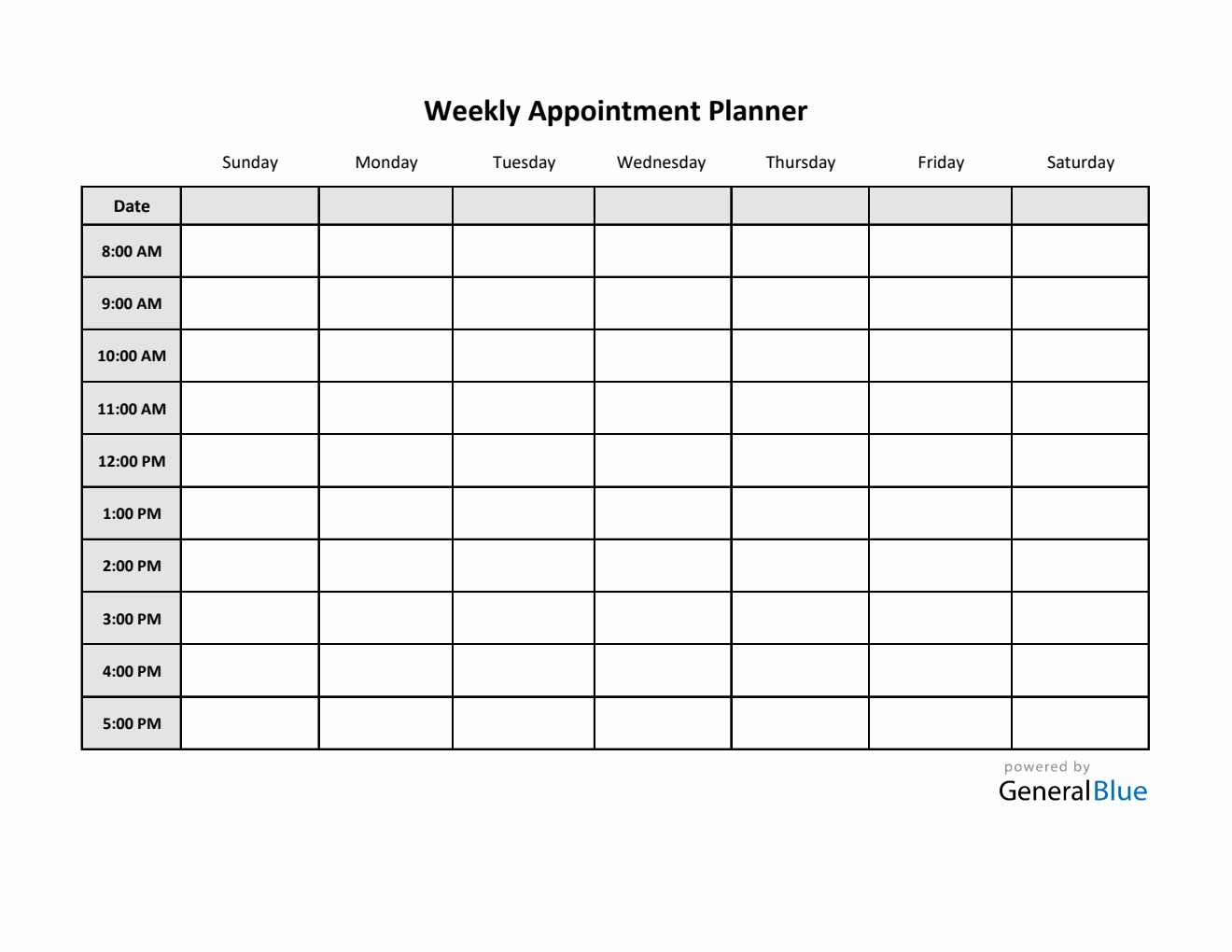 printable appointment calendar template