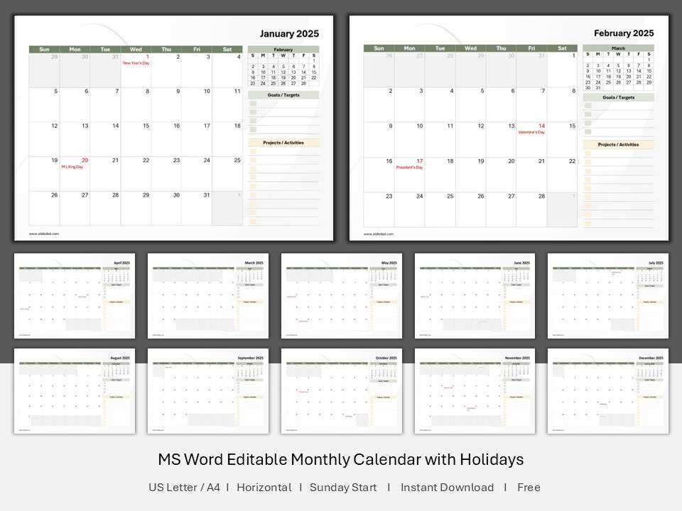 microsoft office 2025 calendar template