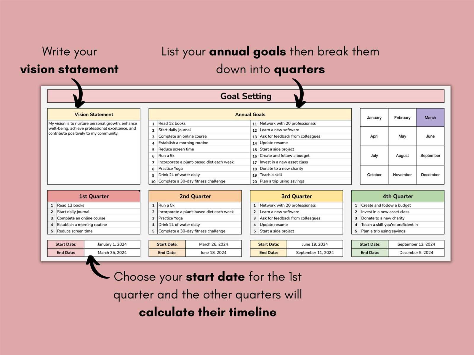 12 week calendar template