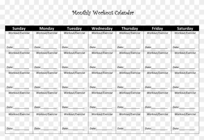 gym calendar template