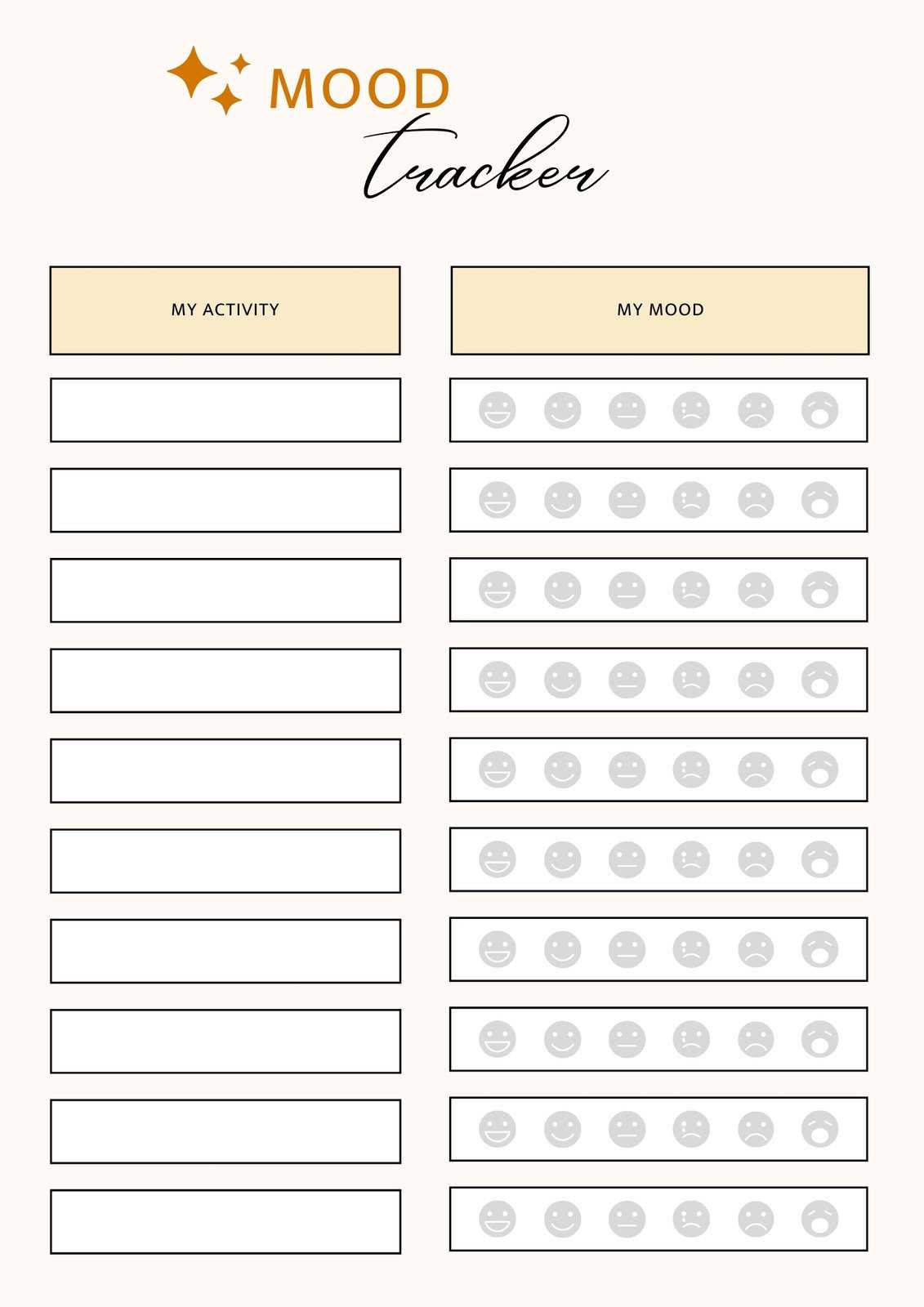 mood calendar template