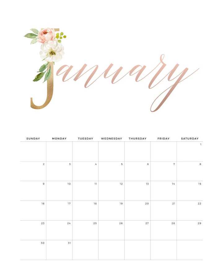 cute calendar template