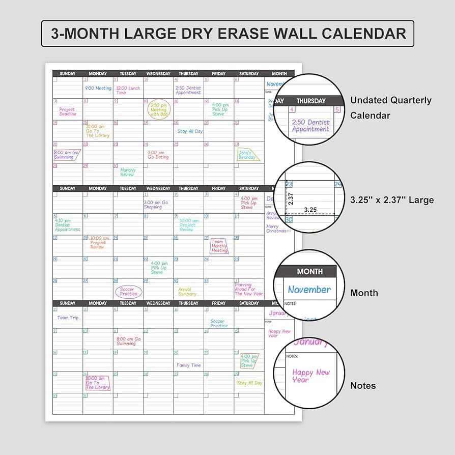 3 month blank calendar template