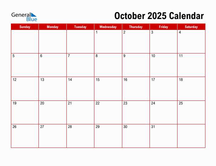 october calendar template 2026