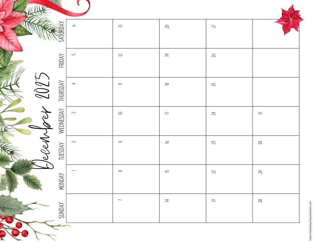 calendar template dec 2025